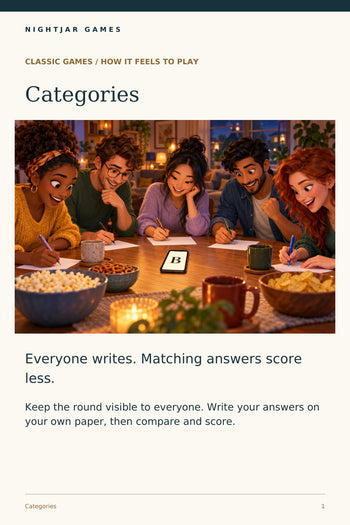 Nightjar Games categories — scene